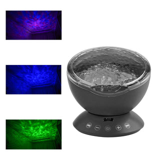 7 Colors Remote Control USB Ocean Night Light Projector & Mini Portable Speaker Starry Sky Projector Ocean Sea Waves LED Projector Romantic Relaxing Lamp Novelty Lamp Nightlight Illusion For Baby Children